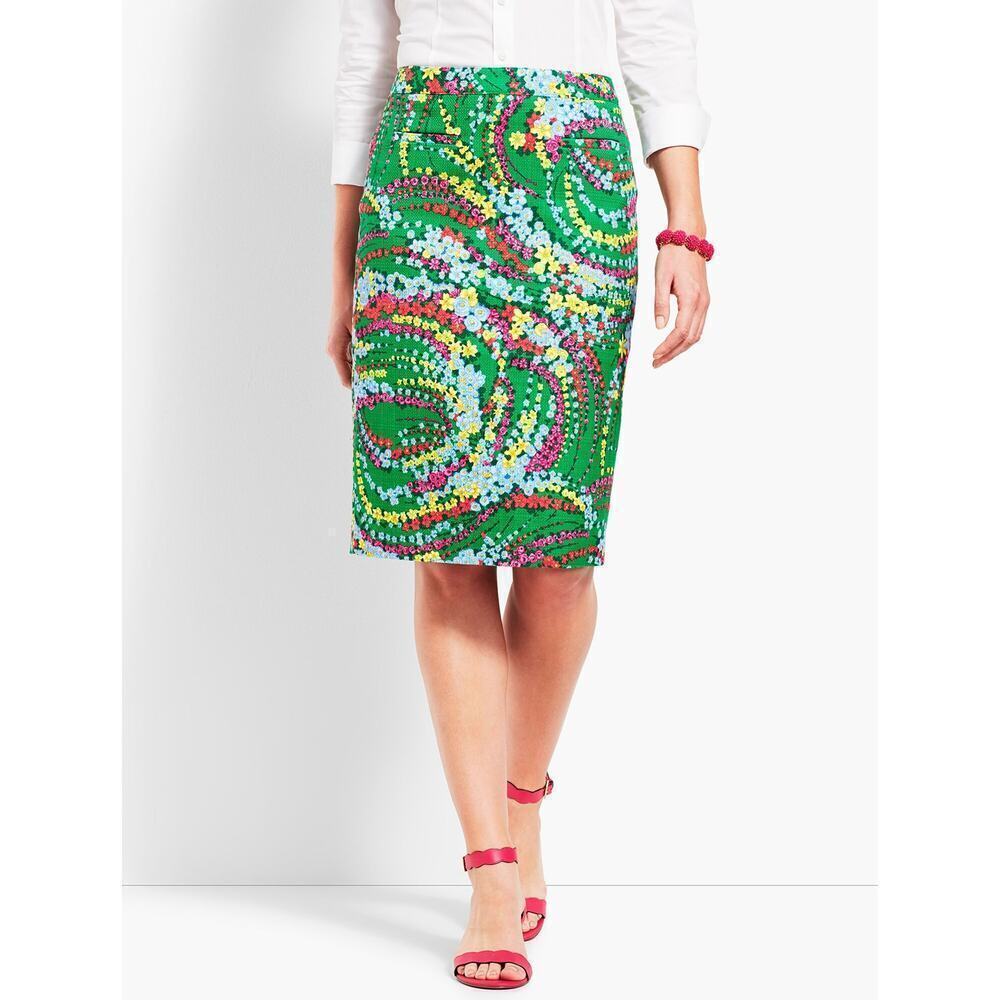 Talbots Floral Pencil Skirt Size 8P NWOT